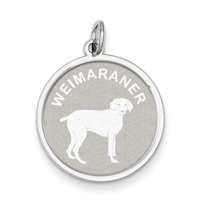 Weimaraner Disc Charm Sterling Silver QC2711