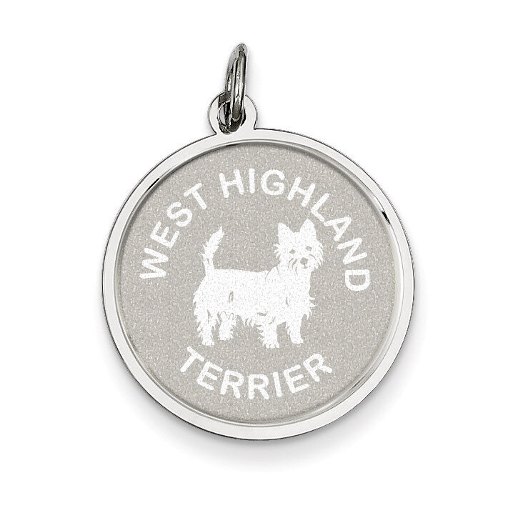 West Highland Terrier Disc Charm Sterling Silver QC2713