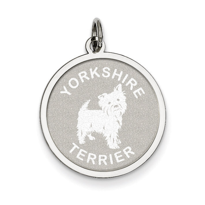 Yorkshire Terrier Disc Charm Sterling Silver QC2714, MPN: QC2714, 883957137438