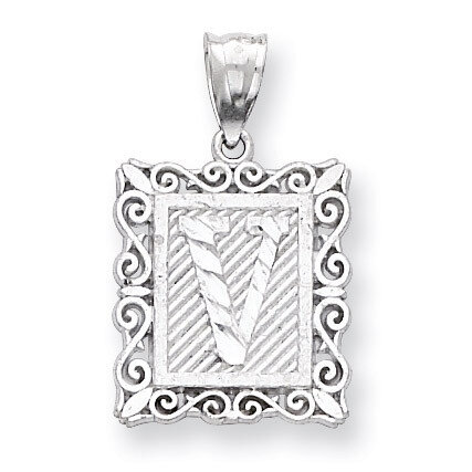 Initial V Charm Sterling Silver QC2770V, MPN: QC2770V, 883957907116