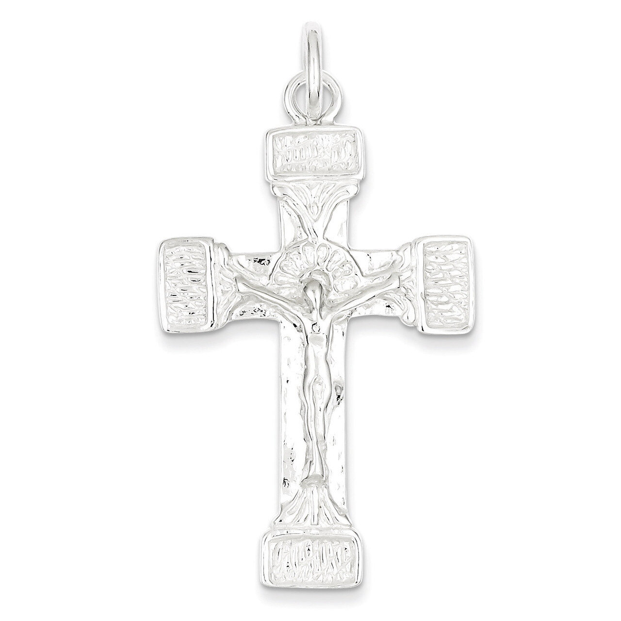 Latin Crucifix Pendant Sterling Silver QC2919, MPN: QC2919, 883957563848