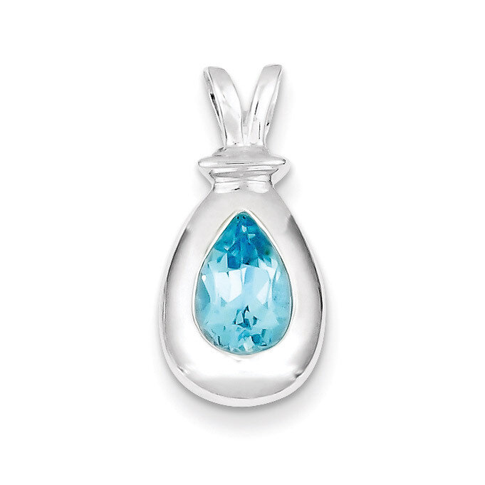 Blue Topaz Pendant Sterling Silver QC2938, MPN: QC2938, 191101181504