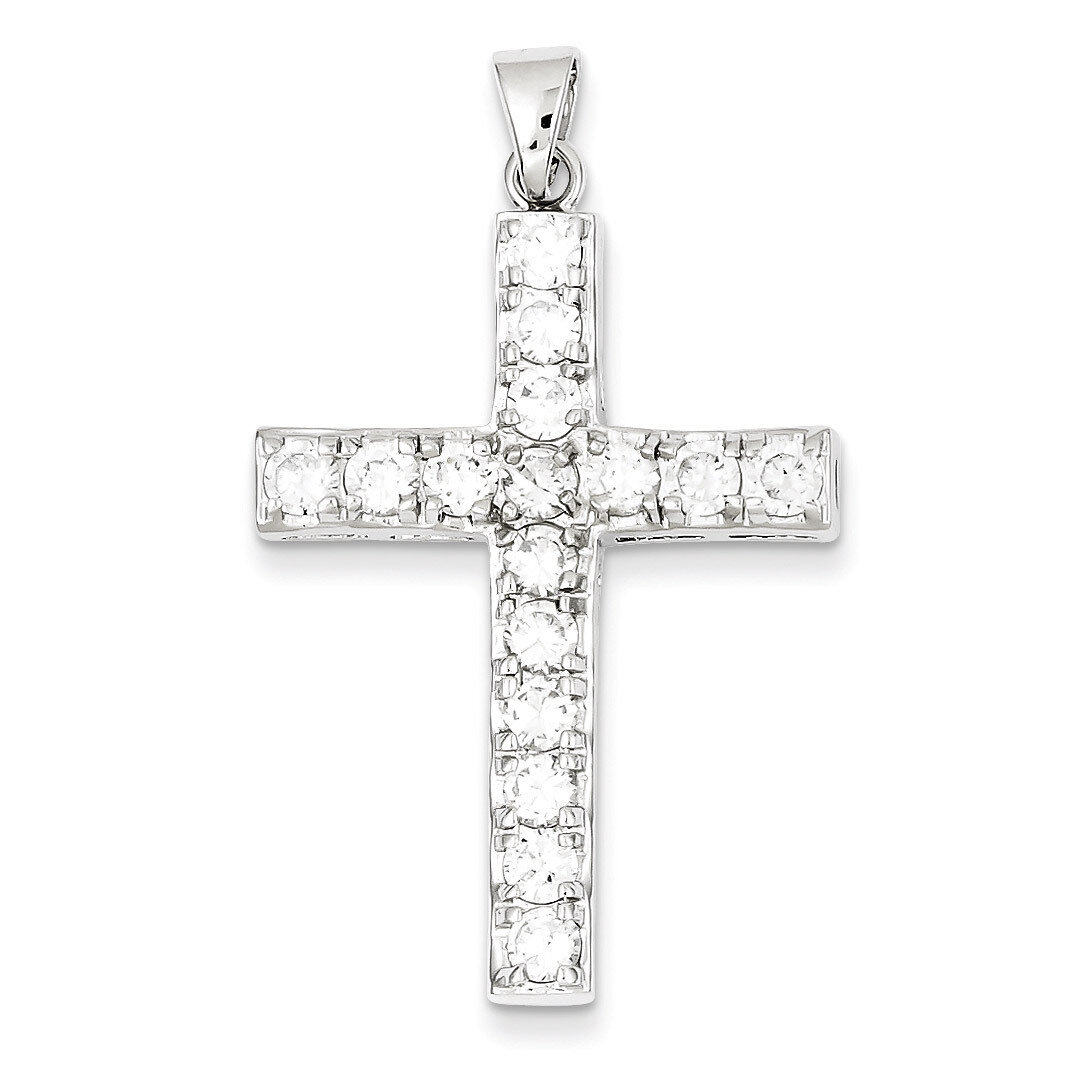 Latin Cross Pendant Sterling Silver Diamond QC3311, MPN: QC3311, 883957283449