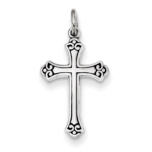 Cross Charm Antiqued Sterling Silver QC3357, MPN: QC3357, 886774107660