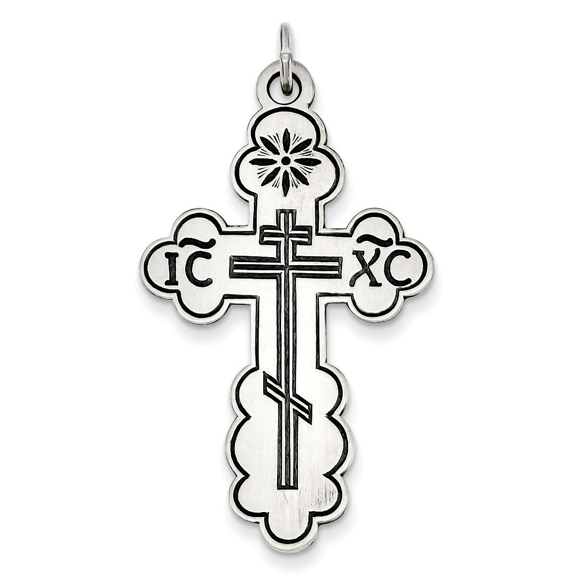 Eastern Orthodox Cross Charm Sterling Silver QC3370, MPN: QC3370, 883957554235
