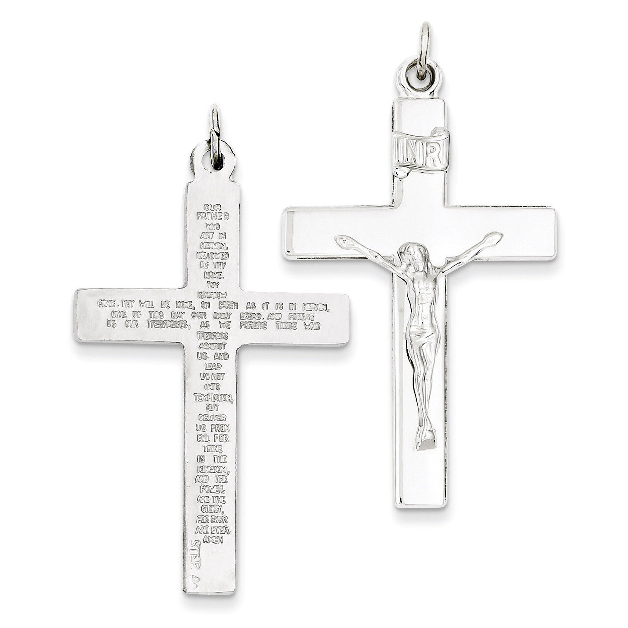 Crucifix Pendant Sterling Silver QC3382, MPN: QC3382, 883957518763