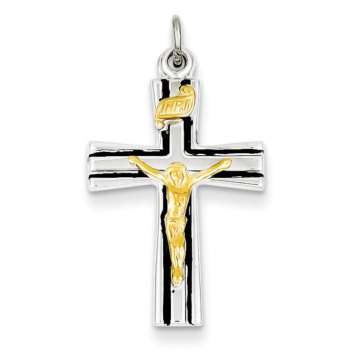 Vermeil INRI Crucifix Charm Sterling Silver QC3394, MPN: QC3394, 883957478937