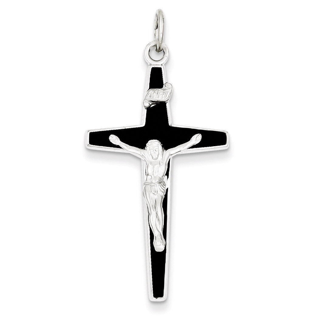 Crucifix Pendant Sterling Silver Enameled QC3396