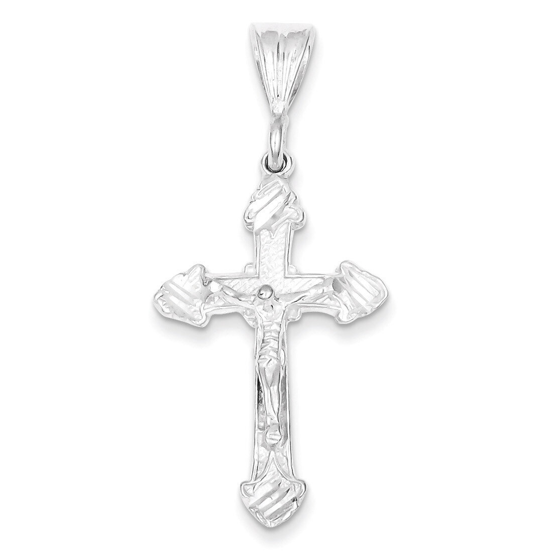 Crucifix Pendant Diamond-cut Sterling Silver QC3410, MPN: QC3410, 883957281445