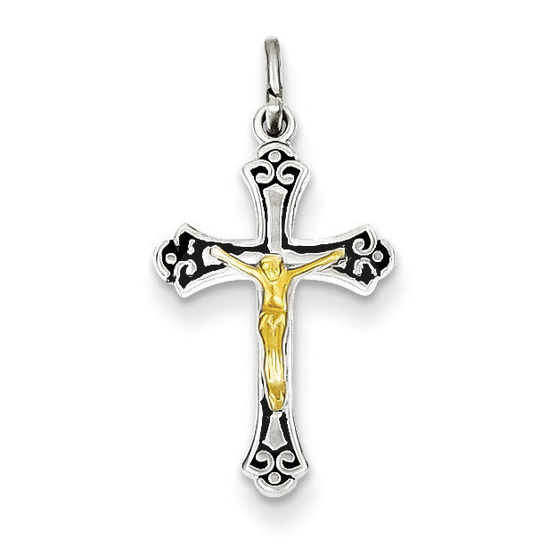 Vermeil Crucifix Charm Sterling Silver QC3415, MPN: QC3415, 883957556895
