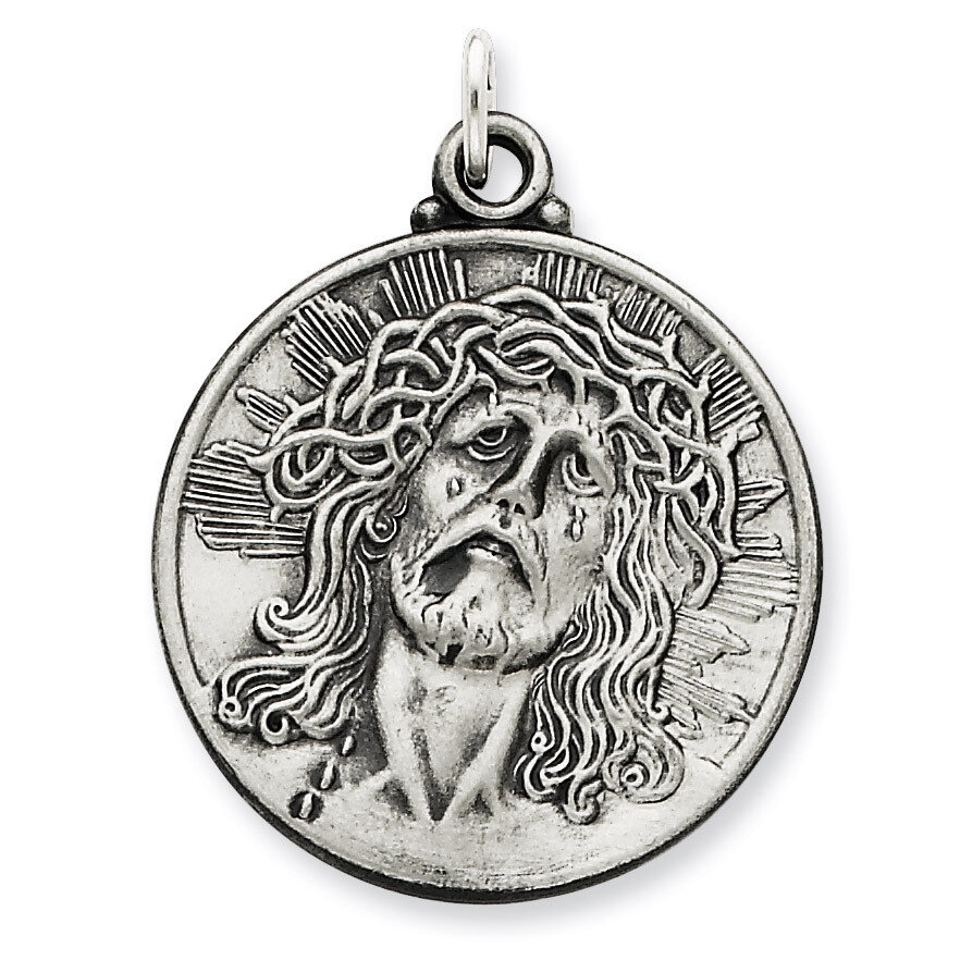 Ecce Homo Medal Antiqued Sterling Silver QC3444