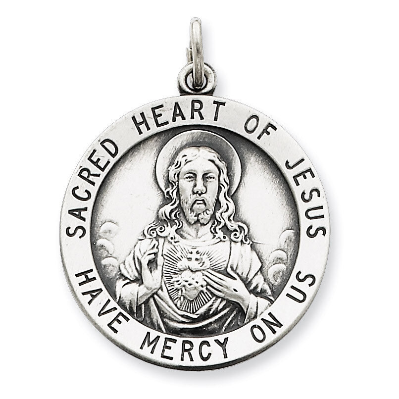 Sacred Heart of Jesus Medal Sterling Silver QC3461