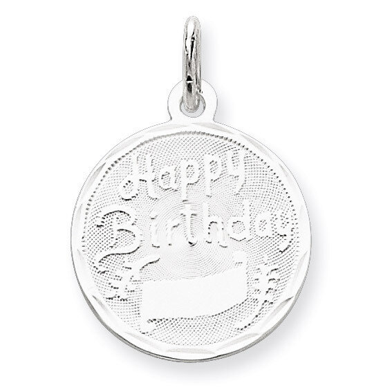 Happy Birthday Disc Charm Sterling Silver QC347, MPN: QC347, 883957849355