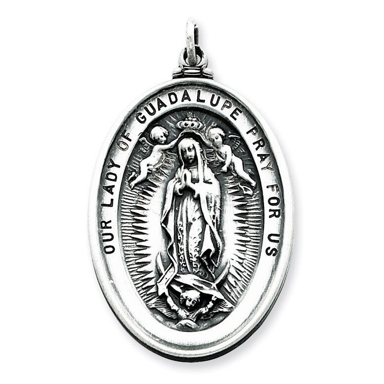 Our Lady of Guadalupe Medal Sterling Silver QC3476, MPN: QC3476, 191101181702