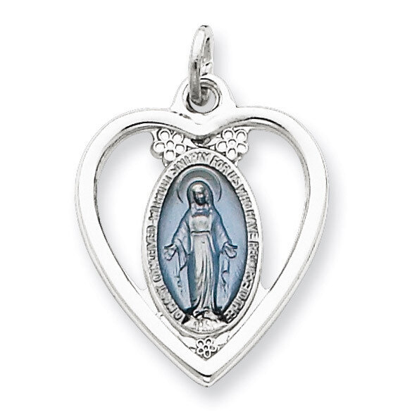 Miraculous Heart Medal Sterling Silver QC3508