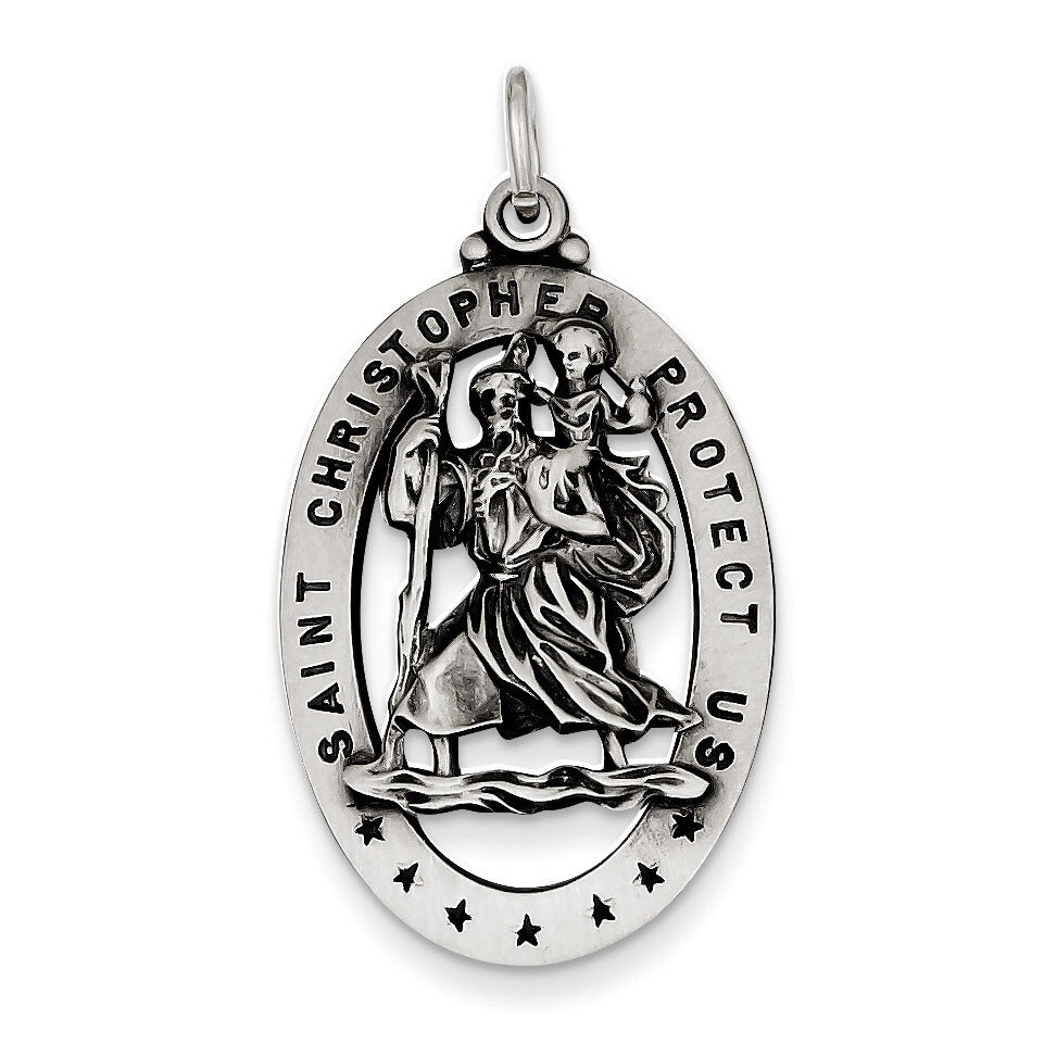SaintChristopher Medal Sterling Silver QC3561, MPN: QC3561, 886774583082
