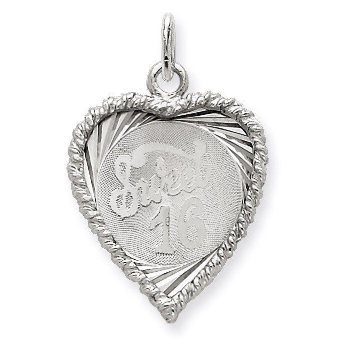 Sweet Sixteen Disc Charm Sterling Silver QC357, MPN: QC357, 883957849423