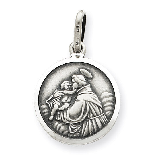 Saint Anthony Medal Antiqued Sterling Silver QC3576