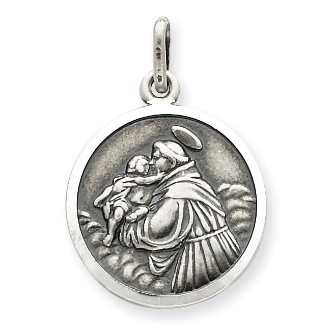 Saint Anthony Medal Antiqued Sterling Silver QC3577