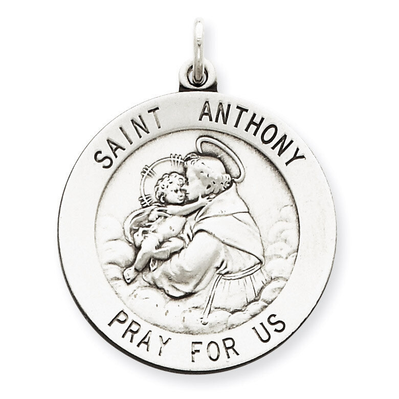 Saint Anthony Medal Antiqued Sterling Silver QC3581, MPN: QC3581, 191101181849