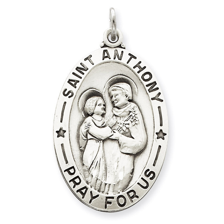 Saint Anthony Medal Antiqued Sterling Silver QC3582