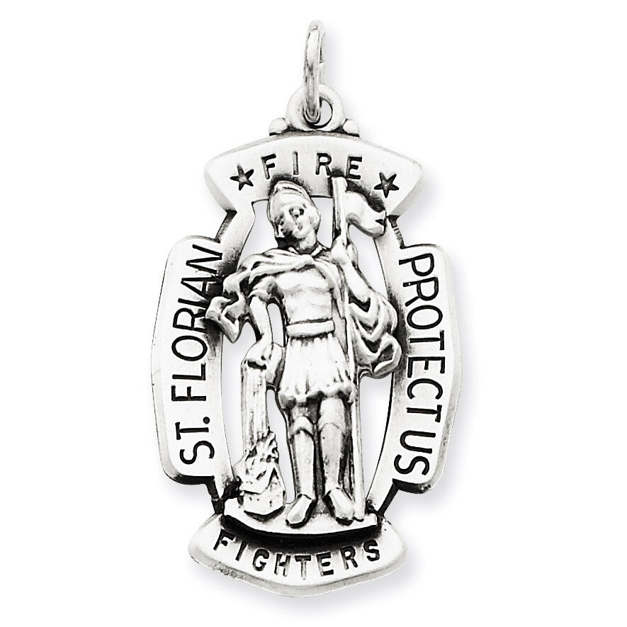Saint Florian Medal Antiqued Sterling Silver QC3592, MPN: QC3592, 883957518787