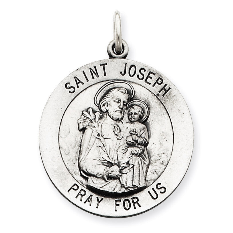 Saint Joseph Medal Antiqued Sterling Silver QC3595, MPN: QC3595, 883957536347