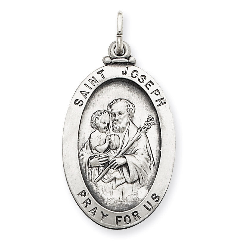 Saint Joseph Medal Antiqued Sterling Silver QC3596, MPN: QC3596, 883957554297