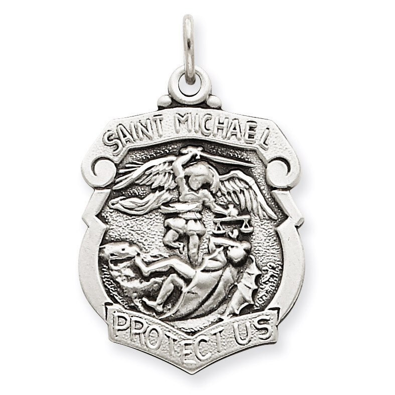 Saint Michael Badge Medal Sterling Silver QC3613