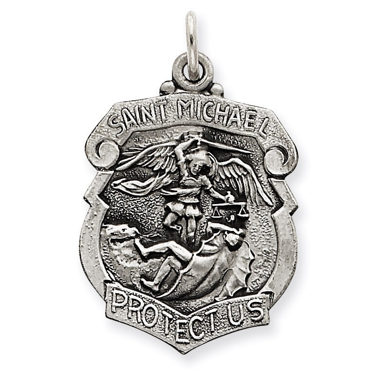 Saint Michael Badge Medal Sterling Silver QC3614