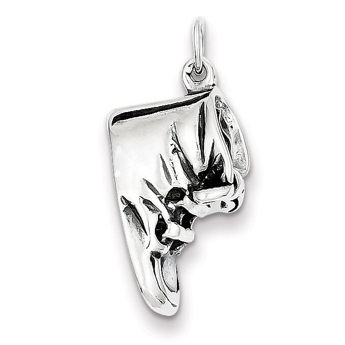 Baby Shoe Pendant Antiqued Sterling Silver QC3695, MPN: QC3695, 883957849058