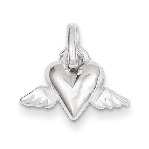 Heart Wings Charm Sterling Silver QC3719, MPN: QC3719, 883957908366