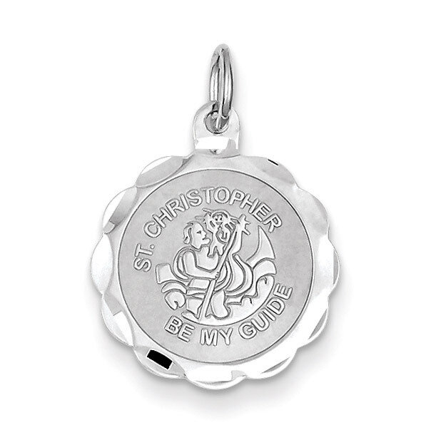 Saint Christopher Medal Charm Sterling Silver QC382