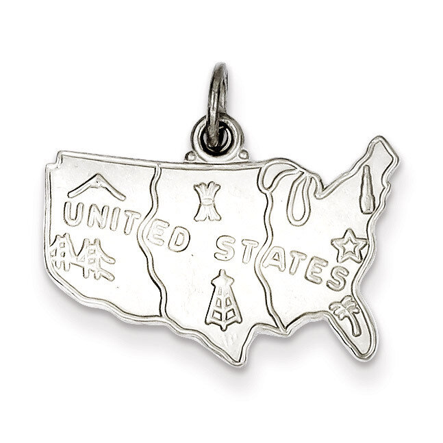 United States Charm Sterling Silver QC3834