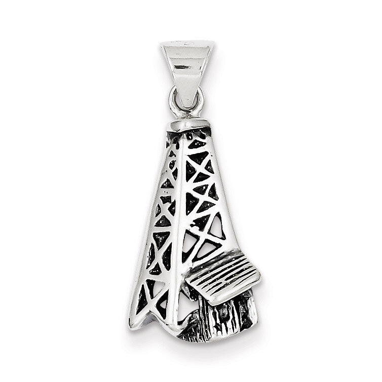 Oil Derrick Pendant Antiqued Sterling Silver QC3851, MPN: QC3851, 883957908830
