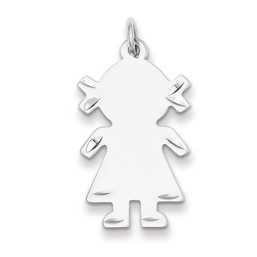 Engravable Girl Disc Charm Sterling Silver QC39, MPN: QC39, 883957524832