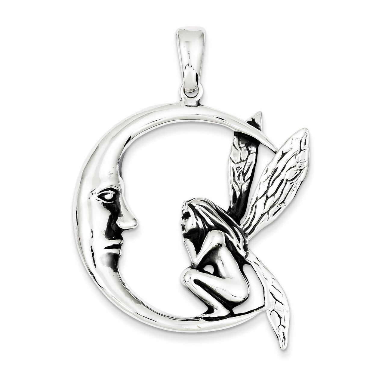 Moon Fairy Pendant Antiqued Sterling Silver QC3905, MPN: QC3905, 883957908953