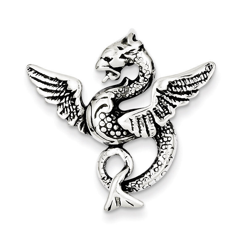 Dragon Charm Antiqued Sterling Silver QC3934, MPN: QC3934, 883957909066