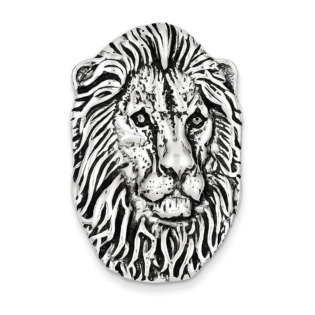 Lion Head Pendant Antiqued Sterling Silver QC4087, MPN: QC4087, 883957909462
