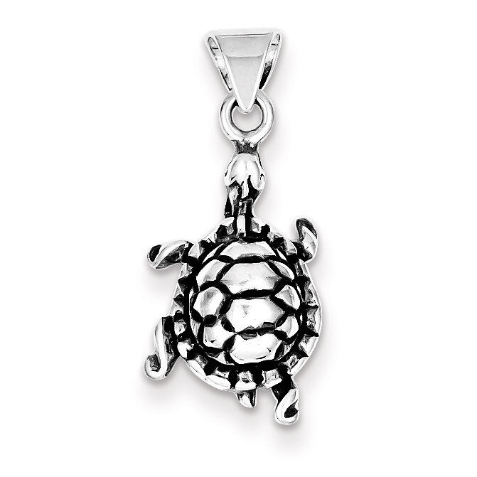Turtle Charm Antiqued Sterling Silver QC4097