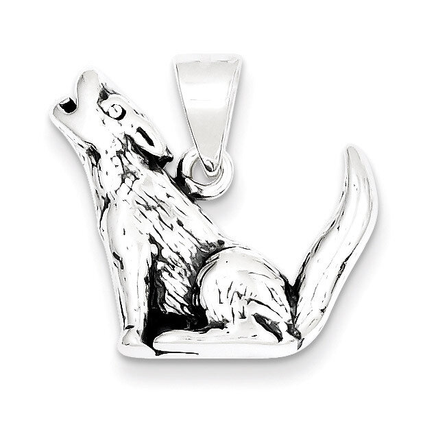 Wolf Charm Antiqued Sterling Silver QC4101