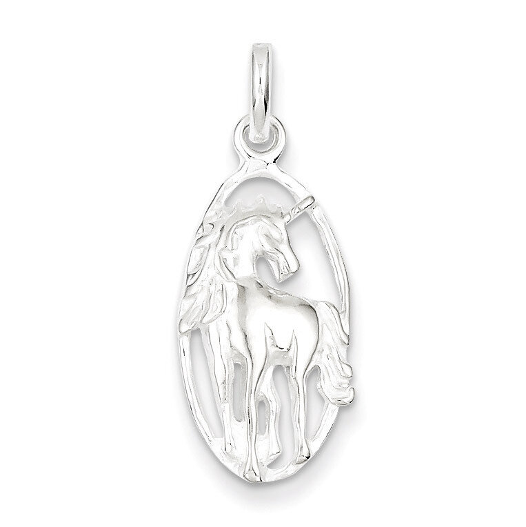 Unicorn in Frame Charm Sterling Silver QC4126