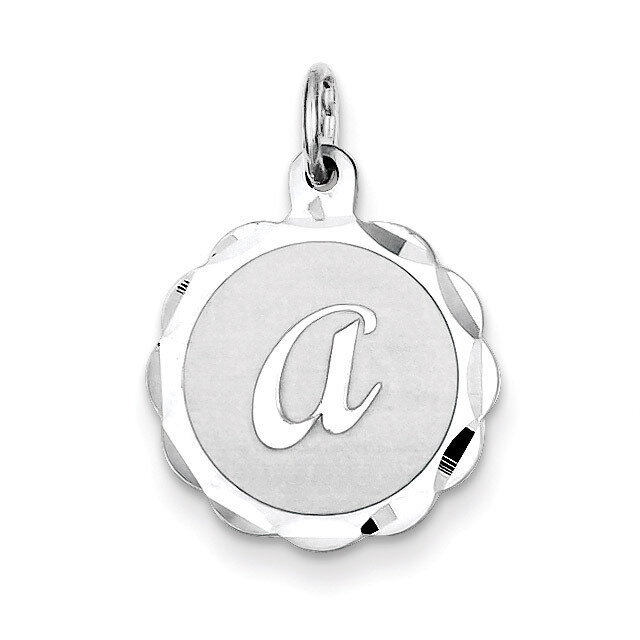 Brocaded Initial A Charm Sterling Silver QC4161A