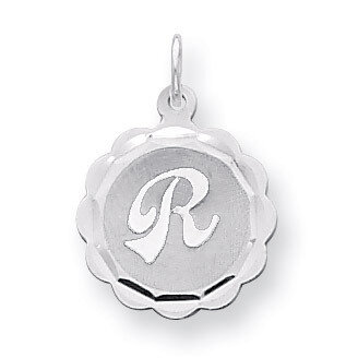 Brocaded Initial R Charm Sterling Silver QC4161R, MPN: QC4161R, 883957128641