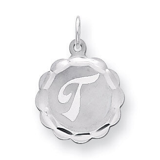 Brocaded Initial T Charm Sterling Silver QC4161T, MPN: QC4161T, 883957128665