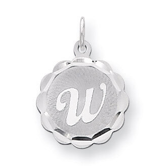 Brocaded Initial W Charm Sterling Silver QC4161W, MPN: QC4161W, 883957128689