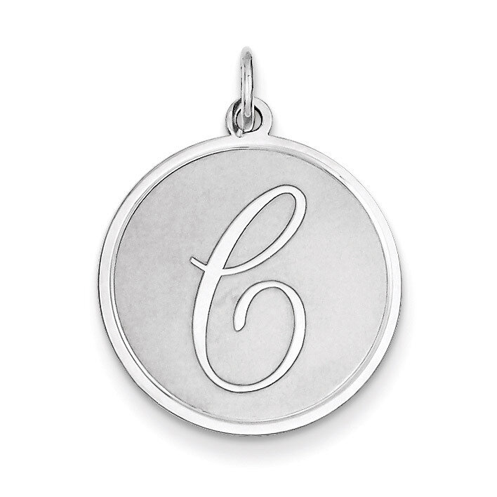Brocaded Initial C Charm Sterling Silver QC4162C