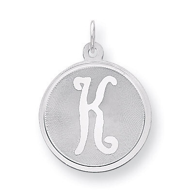 Brocaded Initial K Charm Sterling Silver QC4162K, MPN: QC4162K, 883957458779