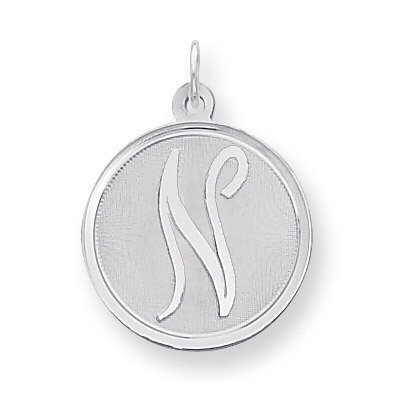Brocaded Initial N Charm Sterling Silver QC4162N, MPN: QC4162N, 883957597683