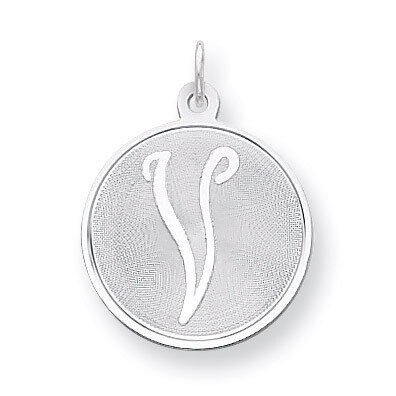 Brocaded Initial V Charm Sterling Silver QC4162V, MPN: QC4162V, 883957479002